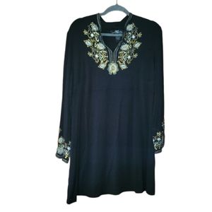 Midnight Velvet Embellished Embroidered Dress